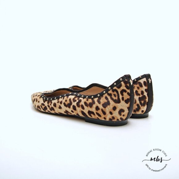 Sam Edelman Rivera Leopard Calf Hair Flats in Brown Women Size 7.5 - Picture 6 of 14